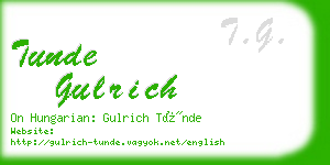 tunde gulrich business card